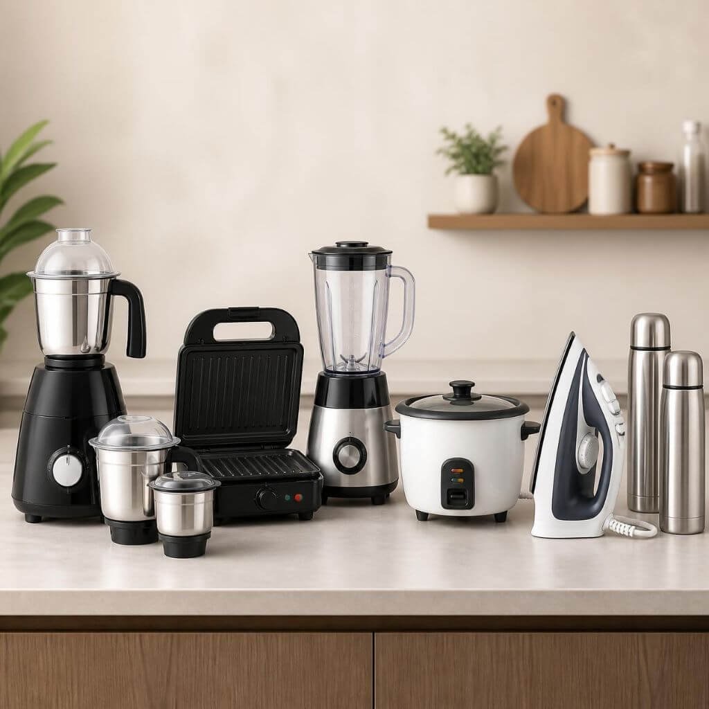 Small kitchen appliance lineup representing Shubh's product journey